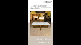 Coffee Table Marmer Asli  Karya Logam Furniture [upl. by Yna156]