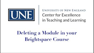 How to delete a module in Brightspace [upl. by Sheffield950]