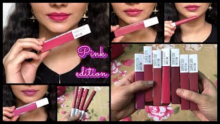 Maybelline Superstay Pink Edition  Swatches amp Review [upl. by Ilellan]