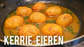 🇸🇷 Surinaamse eieren in kerrie Masala receptcurry eggs recipe [upl. by Melville]