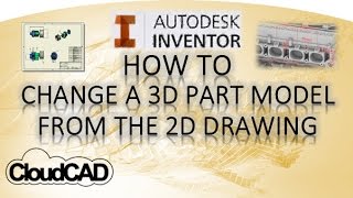 Edit a 3D part from the 2D drawing dimensions  Autodesk Inventor [upl. by Warford172]