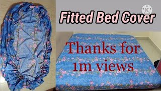 Fitted Elastic Bed Cover  Cutting amp Stitching tutorial with easy steps [upl. by Naras327]