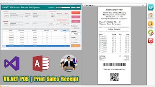 VBNET MS Access POS Quick Test  Print Barcode and QR Code on the receipt  Visual Studio 2019 [upl. by Gerhardt]