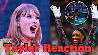 Taylor Swift Congratulate Simone Biles While Worried About Her Serious Calf Injury at Paris Olympics [upl. by Hainahpez]