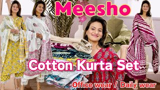 Meesho Cotton Kurta Set Haul l Afghani Kurta Set l Meesho Kurti Pant Dupatta Haul meesho kurti [upl. by Auqinet662]