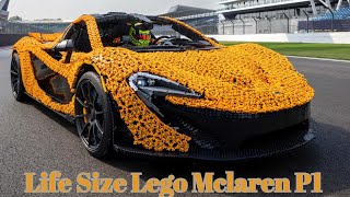 Watch Lando Norris Lap Silverstone in a McLaren P1 Made of Lego  Life Size Lego Mclaren P1 [upl. by Handbook]