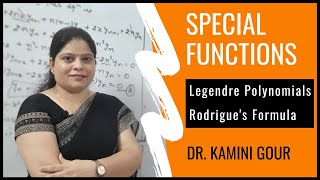 Rodrigues Formula of Legendre Polynomials  Special Functions in Hindi by Dr Kamini Gour [upl. by Narine]