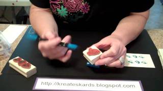 How to Ink Rubber Stamps  KreatesKards Tutorial [upl. by Elcin319]