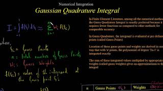 23 Numerical Integration  Gauss Quadrature Integral in 1D [upl. by Ttoile]