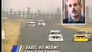 1992 Wesbank Modifieds  Terry Moss and Sarel van der Merwe crash at Goldfields [upl. by Enoid]