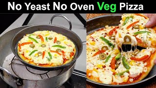 कढ़ाई में वेज पिज़्ज़ा बिना यीस्ट के  Veg Pizza without Oven and Yeast  Pizza Recipe  Kabitaskitchen [upl. by Sulakcin41]