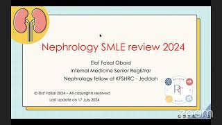 SMLE review course 2024  Nephrology [upl. by Jemine]