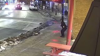 Video shows man throw brick at Wieners Circle after mask refusal [upl. by Darrelle484]