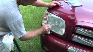 Easily restore headlight with baking soda and vinegar a howto video [upl. by Naejamron]