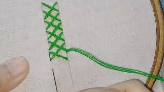 Closed Herringbone stitch tutorial Easy hand embroidery design 🥰🥰 [upl. by Divadleahcim363]