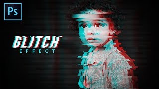 Glitch Effect on Portrait  Photoshop Tutorial [upl. by Ardekal762]