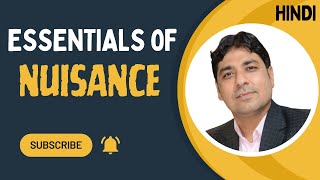 Introduction and Essentials of Nuisance in Hindi  Tort of Nuisance Part 1  Law of Torts Lecture 28 [upl. by Bliss]