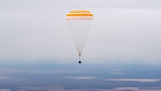 Three Space Station Crew Members Return Home Aboard Soyuz Spacecraft [upl. by Oinolopa]