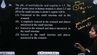 The pKa of acetylsalicylic acid aspirin is 35 The pH of gastric juice in human stomach is ab [upl. by Buskus]