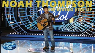 Noah Thompson American Idol 2022 Austin Audition Giving You Up [upl. by Naillimixam]