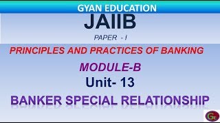 JAIIB Exam 2019  Principles amp Practices of Banking Special Relation  ModB Unit13 Updated [upl. by Brinson]