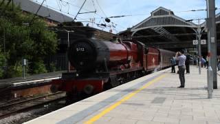 5972 Olton Hall as Hogwarts castle departing Preston 7th July 2014 [upl. by Sairu143]