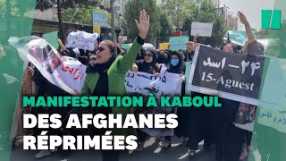 Des femmes manifestent à Kaboul en Afghanistan des talibans les dispersent violemment [upl. by Ronnica]