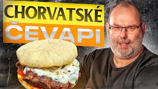 Chorvatské čevapi s chlebem somun  Balkánský burger 445 [upl. by Witte]