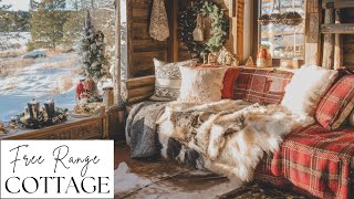 Christmas at the Cabin 🎄 Cozy Christmas Decor Inspiration amp Relaxing Christmas Music [upl. by Jami]