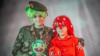 Fliqpy and Flaky cosplayers ✨ Stage performance [upl. by Livvy897]