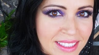 Maquillaje Ahumado de Ojos Morado Plateado y Negro [upl. by Nerwal]