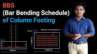 BBS OF COLUMN FOOTING Footing reinforcement details [upl. by Donnamarie]