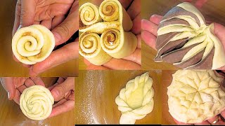 How to make these 9 amazing Bread recipe shapes  Shapes bread rolls homemade recipe [upl. by Dnaltruoc530]