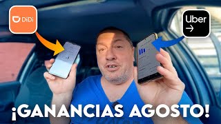 Ganancias de agosto con UBER y DIDI Argentina 2024 [upl. by Abe560]