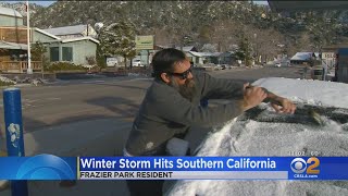 Storm Brings Snow Day To Frazier Park [upl. by Ahsieuqal418]