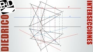 Intersección entre dos triángulos Sistema Diédrico [upl. by Liek]