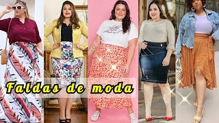 MODA CON FALDAS PARA GORDITAS  OUTFITS CON FALDAS 2024  COMO USAR FALDAS SIENDO GORDITA🌷 [upl. by Edwyna]