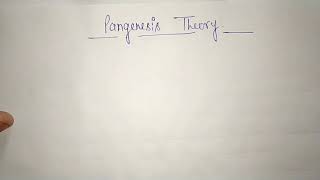 Theory of pangenesis by Darwin  what is pamgenesis  Darwinism  theory of evolution in hindi [upl. by Robson]