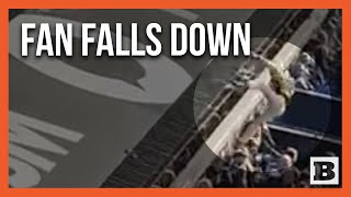 Fan Falls from Stands During Soccer Match at England Stadium [upl. by Werdma880]