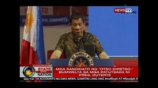 Pres Duterte binira ang mga kandidato ng Otso Diretso [upl. by Mayor794]