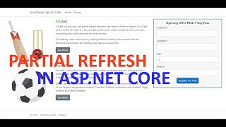 Partial Refresh in ASPNET Core Using AJAX and Partial View [upl. by Odysseus131]