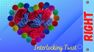 Interlocking twist stitch RightHanded tutorial [upl. by Ycnay84]