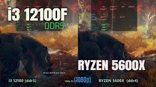 Core i3 12100 ddr5 vs Ryzen 5600x ddr4 in 2024 [upl. by Amadas41]