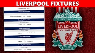 Liverpool Fixtures 202324  Premier League  Liverpool Fixtures Champions League [upl. by Yrtsed]