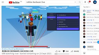 I found a streamer HACKING on Roblox Bedwars LIVE [upl. by Otineb155]