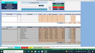 RECIPE COSTING PRO FORMAT in Hindi [upl. by Saunder]