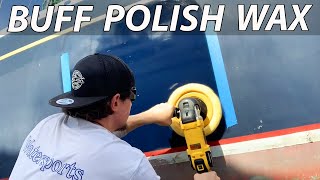 Buff Polish and Wax Your Boat Gelcoat Oxidation Removal How to Step by Step [upl. by Oninotna]