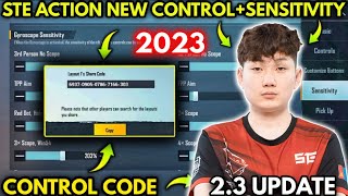 2023 STE Action New 26 Sensitivity Settings Ste Action New Control Code  PUBGMBGMI [upl. by Smada698]