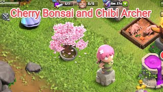 Cherry Bonsai and Chibi Archer  Anime Event Clashofclans new decoration  coc clashofclans [upl. by Larissa]