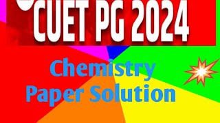 CUET Pg chemistry 2024 paper solution join live Cuet pg 15march 2024 [upl. by Eleon]